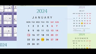 2024 January Calendar Sri Lanka With Holidays  නිවාඩු දින සහිත සම්පූර්ණ දින දර්ශනයකැලැන්ඩරය නොමිලේ [upl. by Nylrahs]