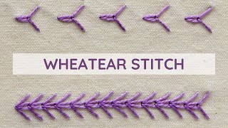 Wheatear Stitch and Detached Wheatear Stitch StepbyStep Embroidery Tutorial [upl. by Jenilee32]