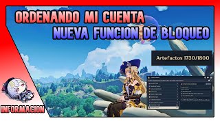 ORDENANDO MI CUENTA Nueva Función De Bloqueo Artefactos 43 Genshin Impact Español [upl. by Eisdnyl]