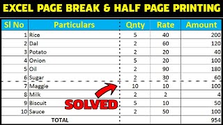 How to remove excel page break dotted line and fix half page printing problem [upl. by Candide]