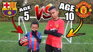 5 YEAR OLD vs 10 YEAR OLD Penalty Shootout Challenge [upl. by Akinoj]