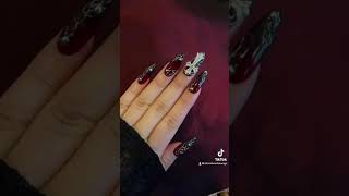 Misa Amane Nails 🖤🧨 misaamane nails awesomenails naildesigns nailart nailtech [upl. by Nicki]