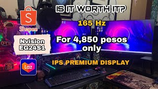 2024  165hz Budget Gaming Monitor Less Than 5K pesos Nvision EG24S1 24 Inch Gaming Monitor 165Hz [upl. by Odrautse]