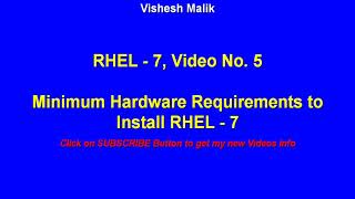 Minimum Hardware Requirements to install Linux 7  RHEL  Video No 5 [upl. by Valdis]