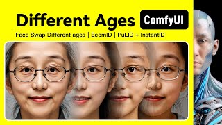 Face Swap Different ages｜EcomID｜PuLID  InstantID｜ComfyUI｜Workflow [upl. by Lambrecht]