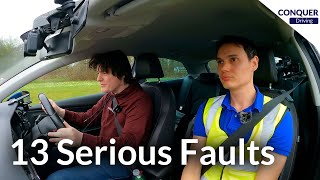 Full Licence Holder Fails Driving Test with 13 Serious Faults  Detailed Explanation of each Fault [upl. by Blayze263]