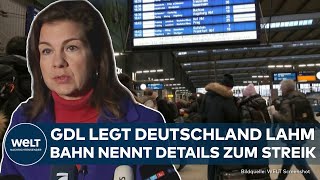 STREIK BEI GDL Deutsche Bahn äußert sich zum RekordStreik Lokführer legen bald Deutschland lahm [upl. by Egiaf]