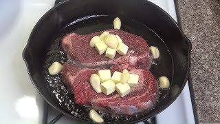 Receta de carne frita muy rica con mantequilla ajo y zanahorias [upl. by Merridie]