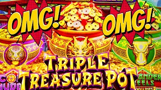 NEW THIS TRIPLE POT GAME CAN PAY HUGE BIG WIN 😍 TRIPLE TREASURE POT Slot Machine ARUZE GAMING [upl. by Ailama678]