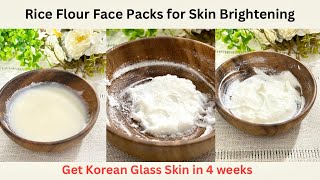 Rice Flour Face Packs for Skin Brightening  Korean Glass Skin  Homemade Korean Rice Flour Packs [upl. by Hemetaf171]