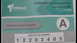 Toprak Yayınları Türkiye Geneli TYT Denemesi Matematik Çözümleri [upl. by Annirtak]