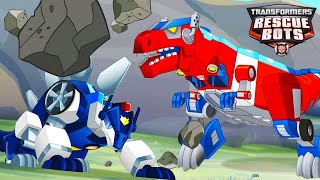 Transformers Rescue Bots  DINOBOTS  FULL EPISODES  Cartoons for Kids  Transformers Junior [upl. by Akinhoj]