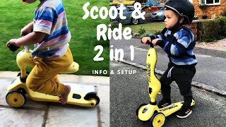 Kids scoot and ride highwaykick 1 2in1 scooter for ages 15 years Sit amp Stand Easy Adjust [upl. by Merl]