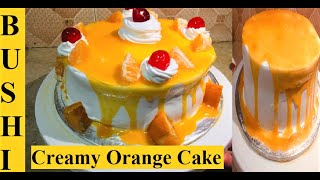 Creamy Orange Cake  Very Easy Recipe  Home Cooking  Kitchen With Bushi  In Urdu Or Hindi [upl. by Yalahs]