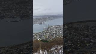 Tromso Fjellheisen view point  Norway hilltopview snowfall snowmountain tromsø norway [upl. by Sseb]