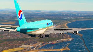 Korean Air A380 Landing at Newcastle Airport [upl. by Matthaeus]