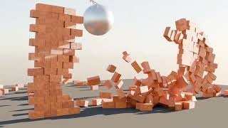 huge WRECKING BALL DESTROYS brick wall Blender Animation [upl. by Eelyam]