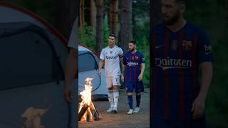 Ronaldo and Messi walking in the forest ronaldo messi football footballfans usa shorts [upl. by Nnahgem760]