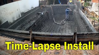 Pool Concreting Spray Shotcrete Installation Time Lapse [upl. by Grados112]