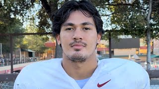 Stanford OLB Teva Tafiti looks ahead to Cal Poly [upl. by Yenreit]