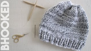 How to Knit a Hat for Complete Beginners [upl. by Uolyram]