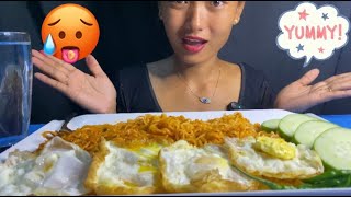 🔥SPICY 2❌ CURRENT NOODLES 2P  HALF BOILE EGG 4 GREEN SALAD WITH CHILLY🌶️🌶️  Dailyvlog [upl. by Beverley]