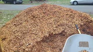 new woodchip pile for the winter season [upl. by Chun]