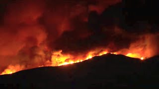 California Airport Wildfire in Trabuco Canyon  2 Hours Night Scene  Timestamped [upl. by Marduk360]