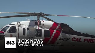 Aircraft at Cal Fires air base at McClellan supporting crews in Park Fire fight [upl. by Anileva]