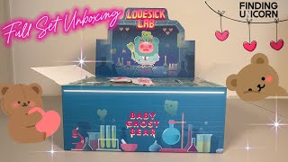 【FINDING UNICORN】SHINWOO Baby Ghost Bear 👻 🧸 LOVESICK LAB 💔❤️‍🩹🧪🧫 BLIND BOX FULL SET UNBOXING [upl. by Clarkson]