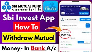 How to redeem sbi mutual fund through invesTap app sbi mutual fund se paise kaise nikale 2024 [upl. by Leinahtam]