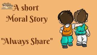 Short Stories  Moral Stories  sharing  short story for kids in english  Sharing is Caring [upl. by Pappano735]