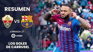 ¡El Barça de Xavi gana con polémica  Resumen del Elche CF 1  2 FC Barcelona [upl. by Ymmaj]