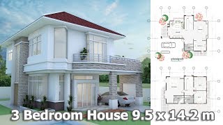 House Plans 95 x 14 with 3 Bedrooms [upl. by Vareck]