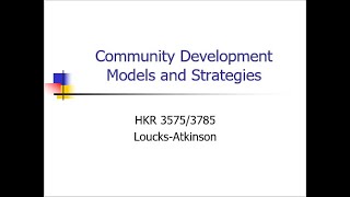 Community Development Models and Strategies [upl. by Krall]