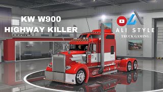 American Truck Simulator v 148 KW W900 Highway Killer Mega Tuning [upl. by Denn994]