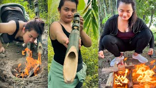 Video mix all camping outdoors survival forest bushcraft lifehacks bamboo lifehacks youtube [upl. by Ymor]