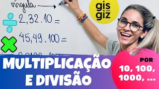 Multiplicação e divisão de números decimais por 10 100 1000   Potências de base 10 [upl. by Plante]