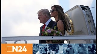 N24 Nachrichten  G20Gipfel USPräsident Donald Trump landet in Hamburg [upl. by Pail]