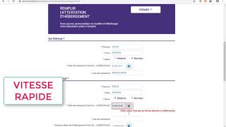 attestation hébergement remplie en ligne [upl. by Ettenyar]