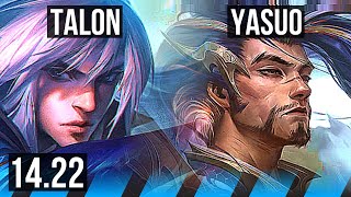 TALON vs YASUO MID  Legendary  KR Master  1422 [upl. by Sualkcin]