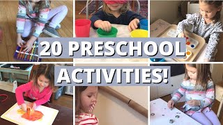 20 PRESCHOOL ACTIVITIES FOR 4 YEAR OLDS  4 YEAR OLD PRESCHOOL ACTIVITIES AT HOME [upl. by Aicre]