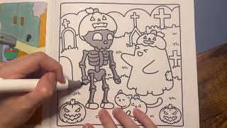 ASMR Spooky Vibes Coloring Book 🧛🏻‍♂️🕷️ COCO WYO  OHUHU MARKERS  SOUNDS FOR SLEEP amp RELAXATION [upl. by Eidua]