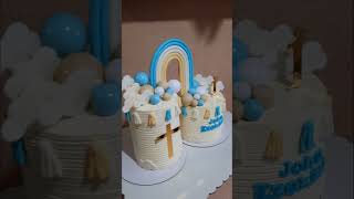 Baptismal Theme Cake💙🤍 customizedcakes baptismal bakeology youtubeshorts fypシ゚viral fyp [upl. by Remo]