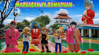 MARHABAN YA RAMADHAN VERSI ONDEL ONDEL DAN BADUT JOGET ● ONDEL ONDEL BETAWI ● BADUT KARAKTER LUCU ● [upl. by Suryt]