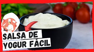 Cómo hacer SALSA DE YOGUR 🥛🍋 SOLO 3 MINUTOS  Muy FÁCIL [upl. by Weiler762]