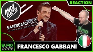 SANREMO 2020 REACTION Francesco Gabbani  Viceversa 2nd place  ANDY REACTS [upl. by Yebba]