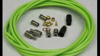 TEFLON KEVLAR HYDRAULIC DISC BRAKE HOSE KIT GREEN 3 METERS [upl. by Nerraw]