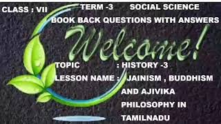 7th std Social Science History ln3Term3 Jainism Buddhism amp Ajivika Philosophy In TamilNadu [upl. by Bart]