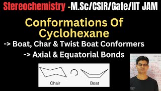 Conformation Of Cyclohexane  MScBScGateCSIR vchemicalsciences9396 [upl. by Osanna858]